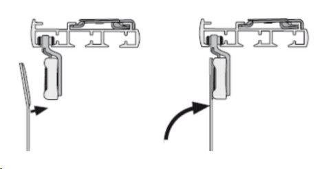 Einhängen des Paneels in den Paneelwagen